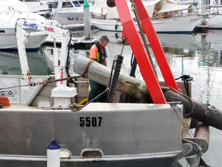 Removal of old jetty piles